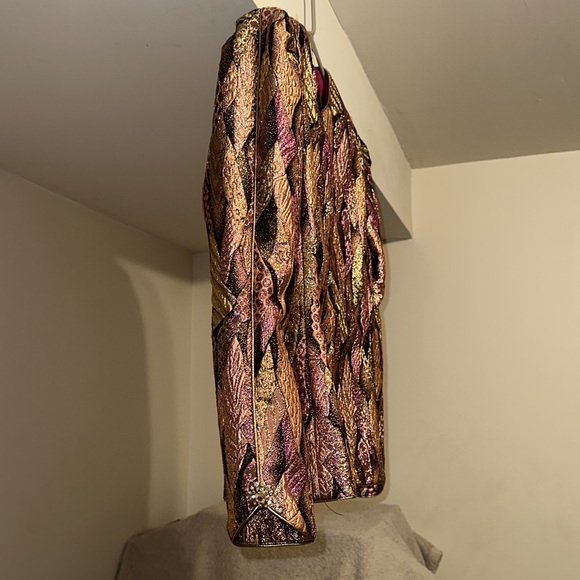 Rare Vintage Gold shimmer & shine brocade cocktail jacket. Woman’s 10. - Picture 7 of 14
